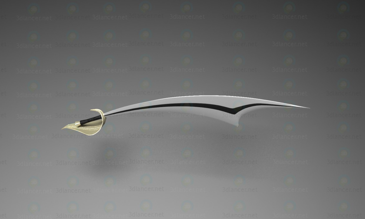 3d Sword chrome model buy - render 3d Sword chrome model buy - render