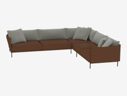 Sofa large angular leather