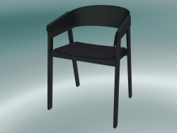 Housse de chaise (cuir noir raffiné, noir)