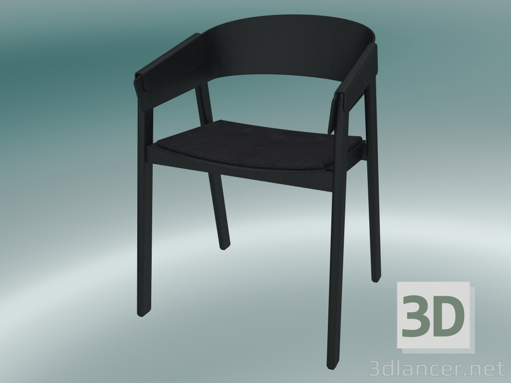 modello 3D Fodera per sedia (pelle nera, nero) - anteprima