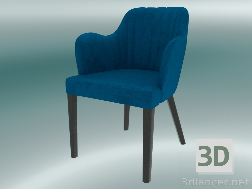 modèle 3D Demi Chaise Jenny (Bleu) - preview