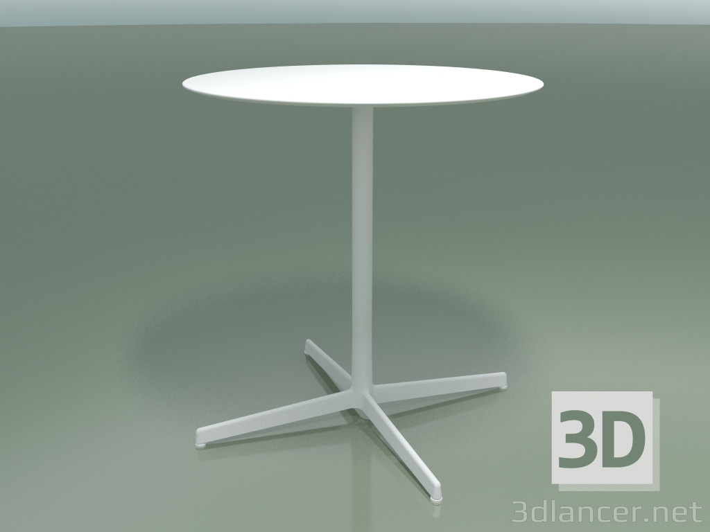 modello 3D Tavolo rotondo 5553 (H 72.5 - Ø 69 cm, Bianco, V12) - anteprima