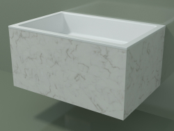 Wall-mounted washbasin (02R142301, Carrara M01, L 72, P 48, H 36 cm)