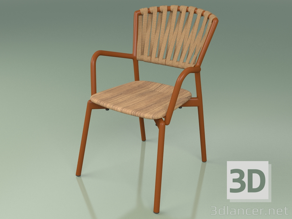 3D Modell Sessel 121 (Metall Rost, Teak) - Vorschau