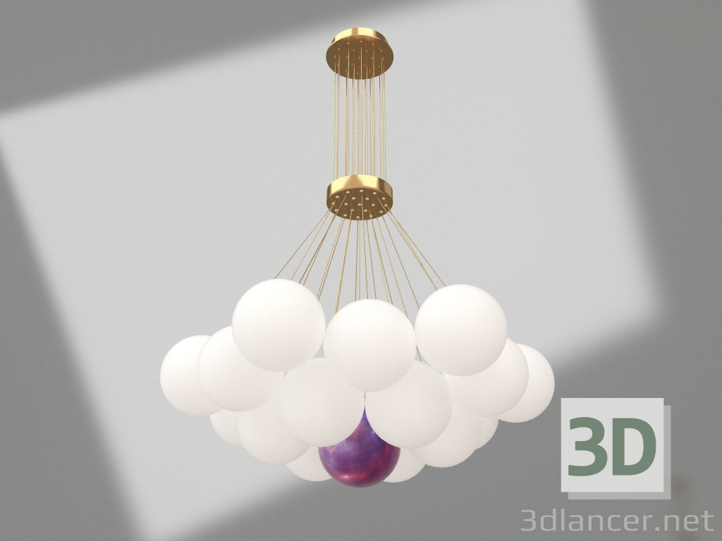 3 डी मॉडल लटकन एल्डी कांस्य (रंगीन गेंद के साथ, 08475-19.20) - पूर्वावलोकन