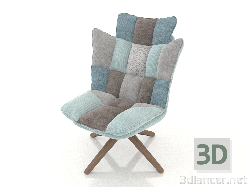 modèle 3D Fauteuil style Husk (léger patchwork) - preview