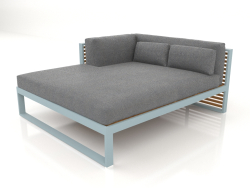 Divano modulare XL, sezione 2 sinistra, legno artificiale (grigio blu)