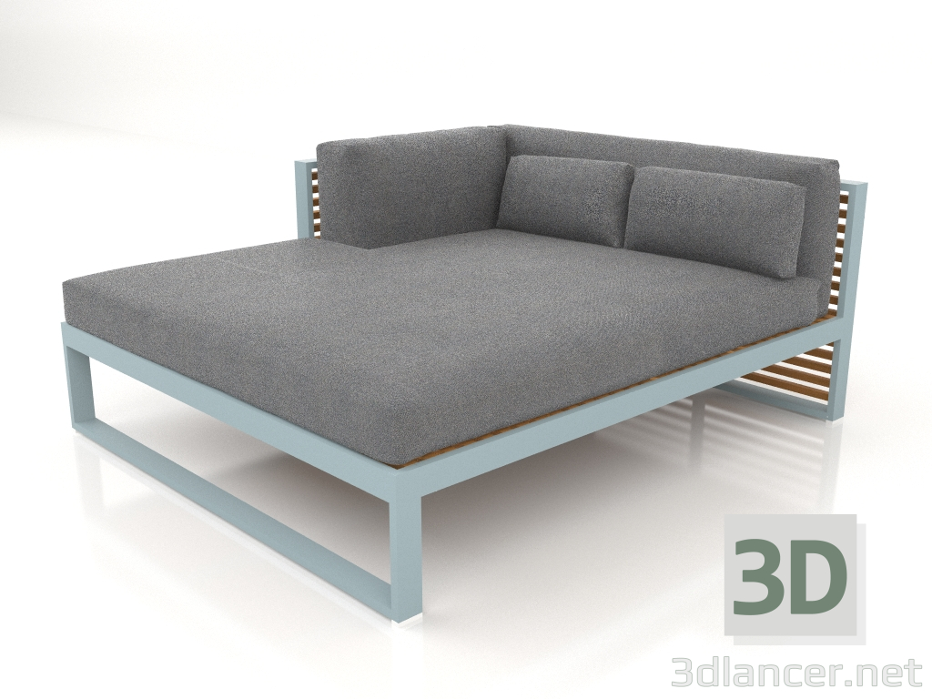 Modelo 3d Sofá modular XL, seção 2 esquerda, madeira artificial (azul cinza) - preview