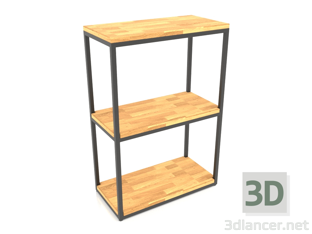 modèle 3D Rack-console rectangulaire (PLANCHER BOIS, 60x30x86, 3 étagères) - preview