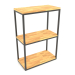 3D Modell Rack-Konsole rechteckig (HOLZBODEN, 60x30x86, 3 Regale) - Vorschau