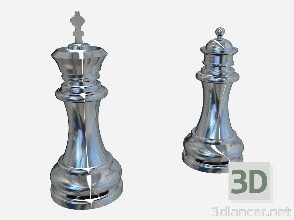 3d model Piezas de ajedrez decorativas - vista previa