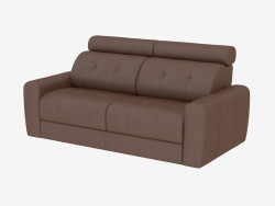 sofá de cuero con reposacabezas Doble