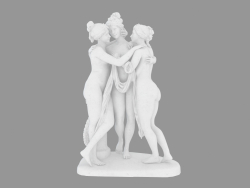 Escultura em mármore The Three Graces (2)
