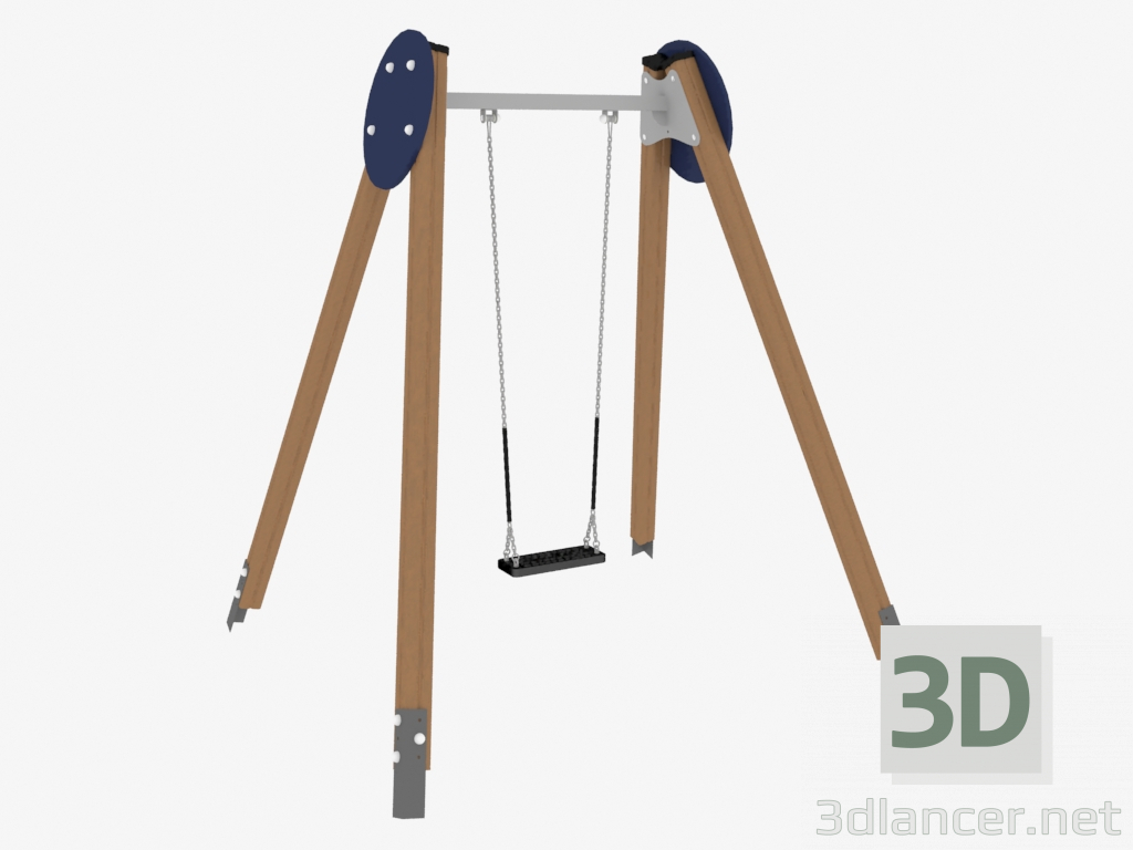 3D Modell Schaukel für Kinderspielplätze (6316) - Vorschau