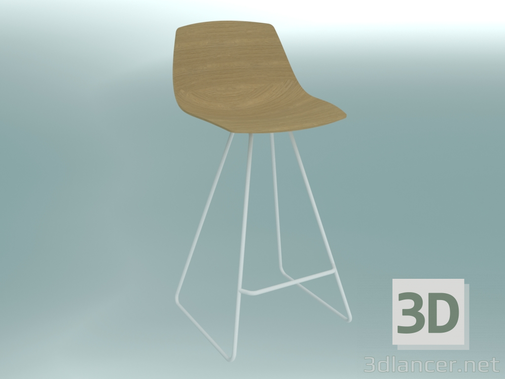 modello 3D Sedia MIUNN (legno S104 H65) - anteprima