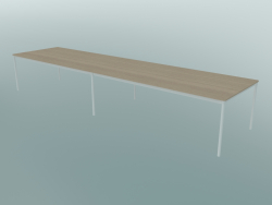 Tavolo rettangolare Base 440x110 cm (Rovere, Bianco)