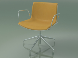 Chaise 2046 (5 pieds, avec accoudoirs, chrome, avec garniture avant, polypropylène PO00401)