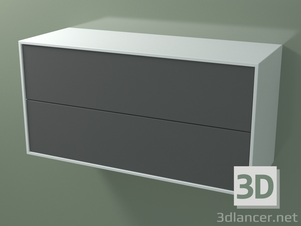 3d model Caja doble (8AUDCA01, Glacier White C01, HPL P05, L 96, P 36, H 48 cm) - vista previa
