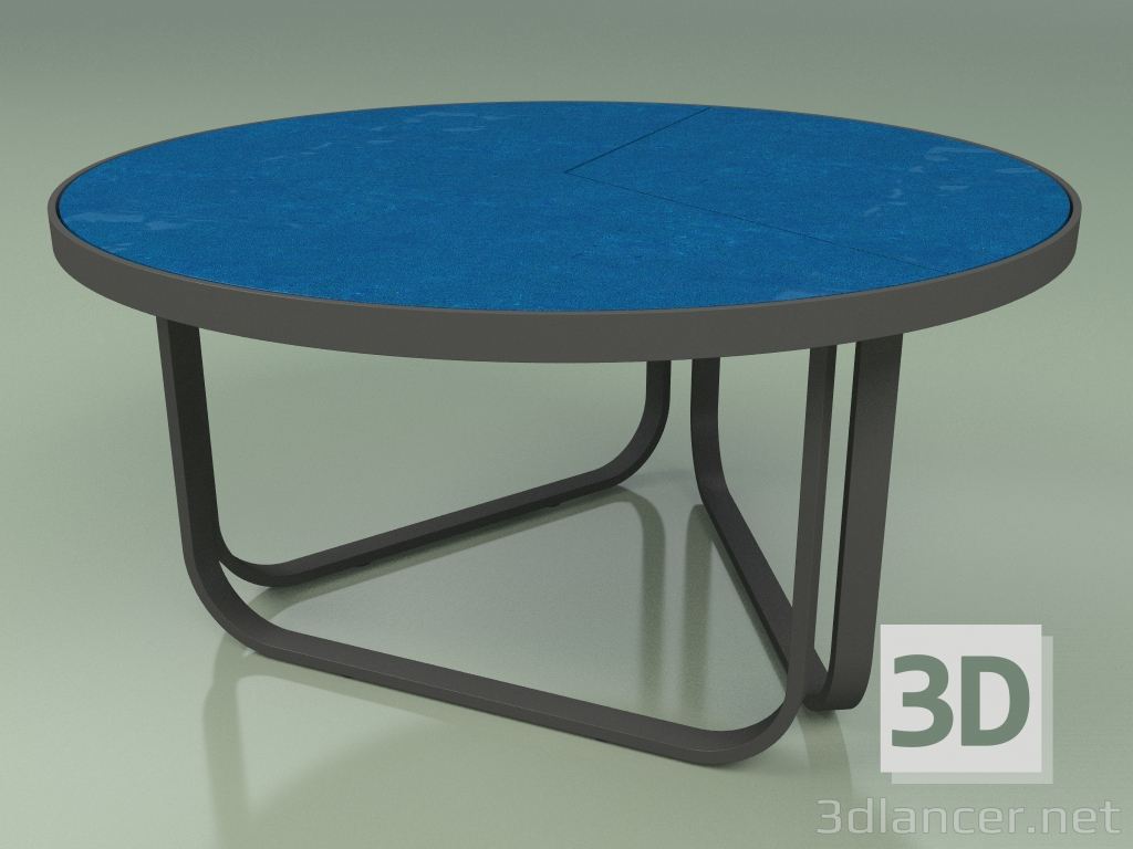 modello 3D Tavolino 009 (Metallo Fumè, Gres Smaltato Zaffiro) - anteprima