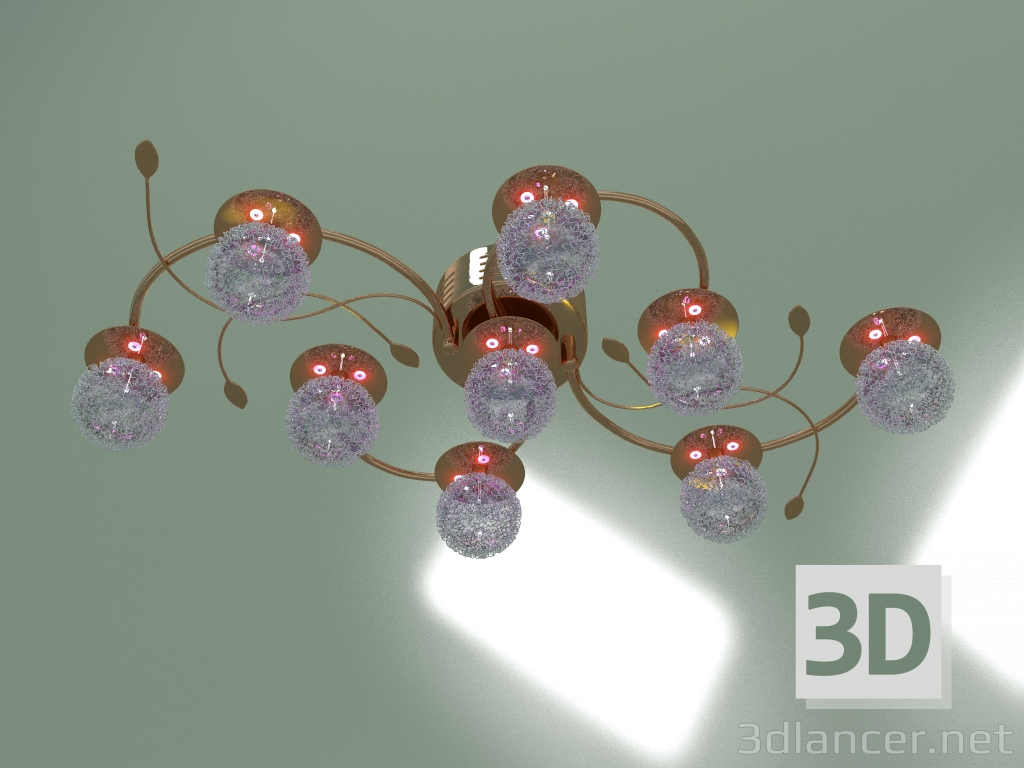 modello 3D Lampadario a soffitto 4800-9 (viola) - anteprima