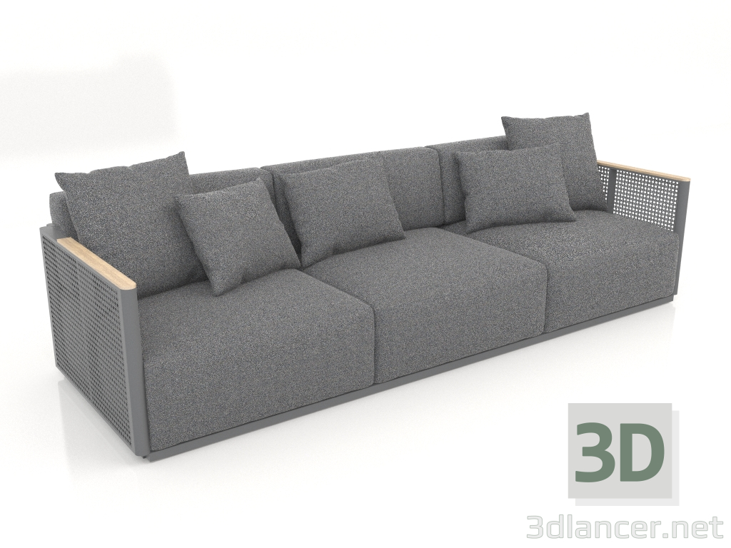 3d model 3-seater sofa (Anthracite) - preview