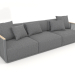 3D Modell 3-Sitzer-Sofa (Anthrazit) - Vorschau