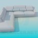 3D modeli Köşe kanepe yastıkları ile - önizleme