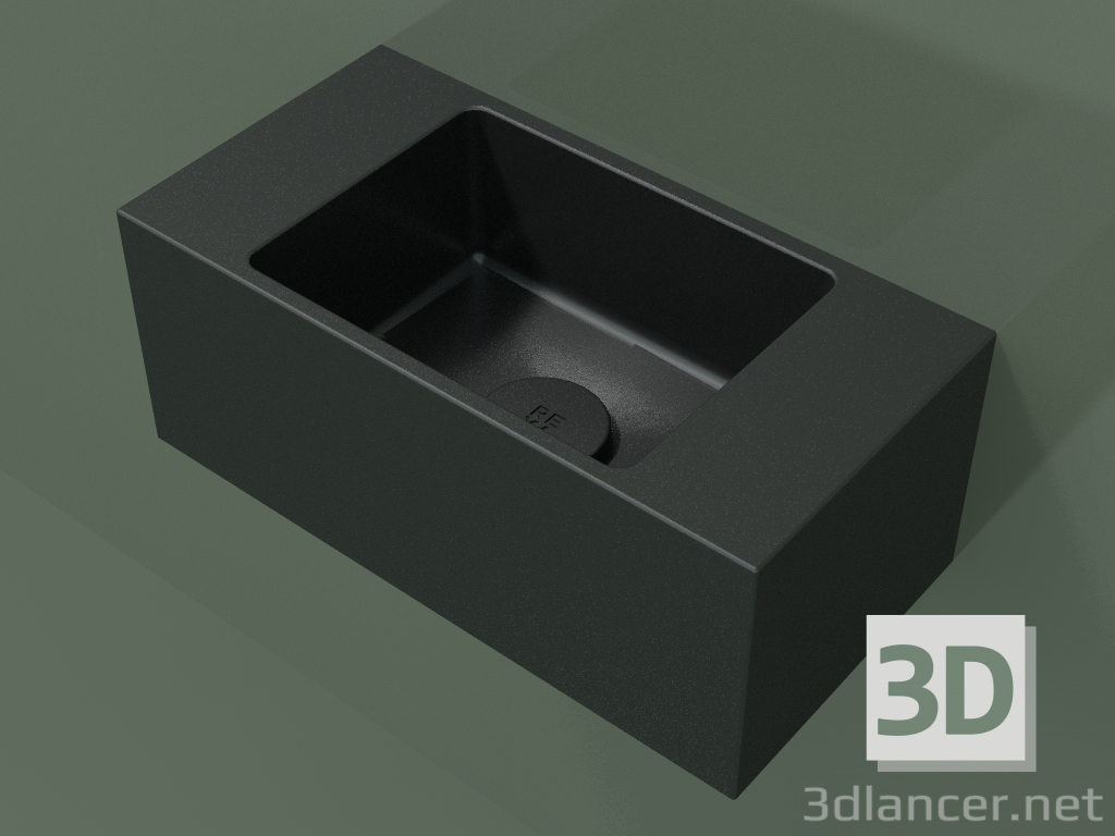 3D Modell Wandwaschbecken Lavamani (02UL21101, Deep Nocturne C38, L 40, P 20, H 16 cm) - Vorschau