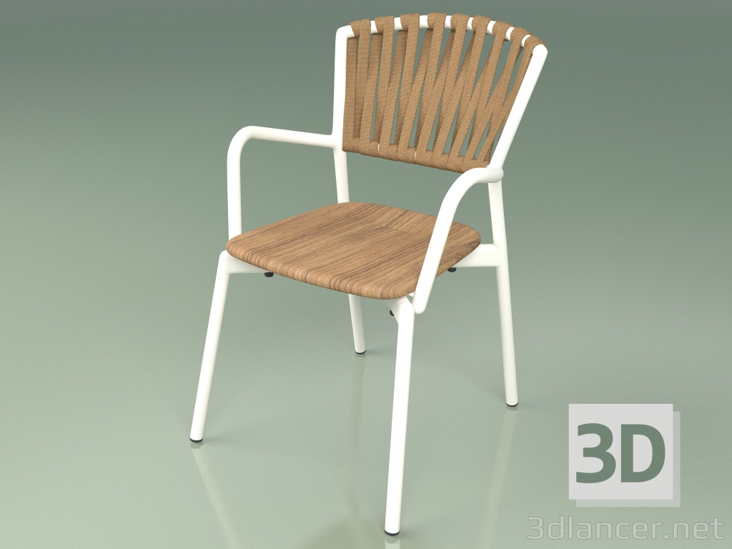 3d модель Кресло 121 (Metal Milk, Teak) – превью