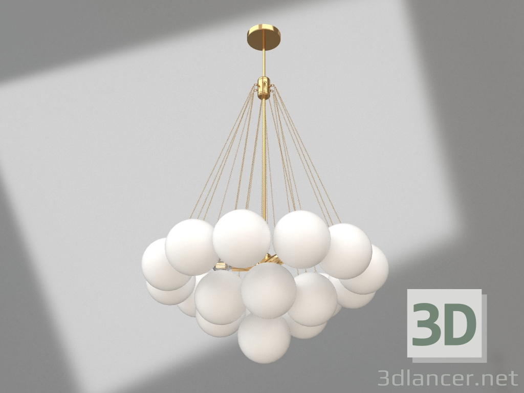 modello 3D Lampadario Krista oro (08476-19.33) - anteprima
