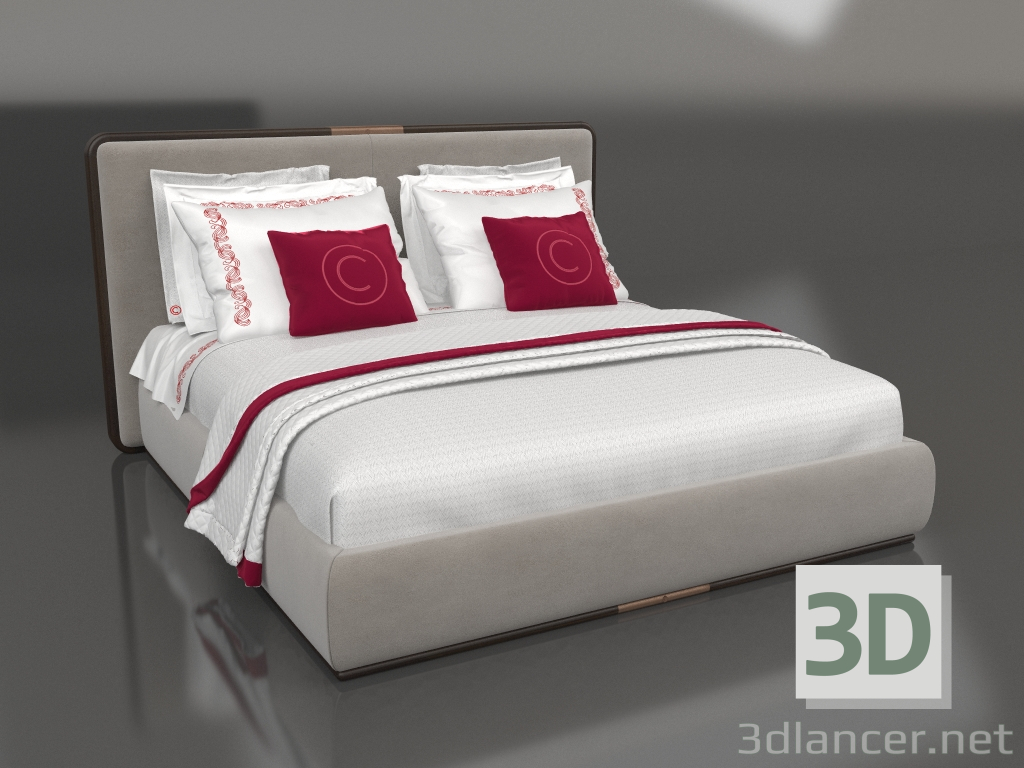 3 डी मॉडल डबल बेड (S504) - पूर्वावलोकन