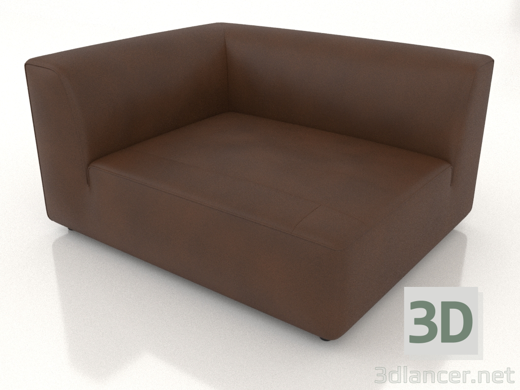 modello 3D Modulo divano angolare asimmetrico destro (opzione 1) - anteprima