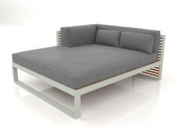 Sofá modular XL, sección 2 izquierda, madera artificial (Gris cemento)