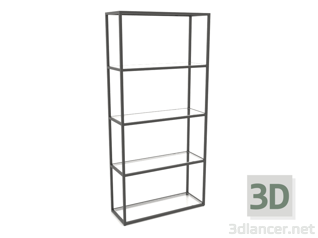 modello 3D Scaffale rettangolare grande (VETRO, 80x30x170, 5 ripiani) - anteprima