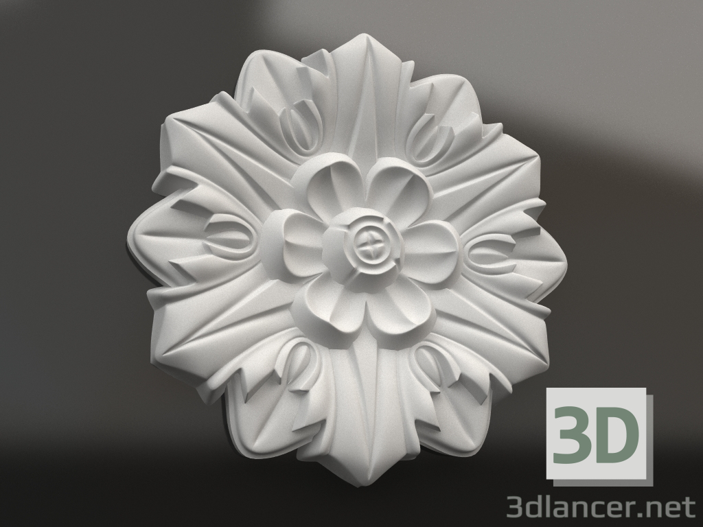 3d model Elemento decorativo de yeso DE 062 (D=250) - vista previa