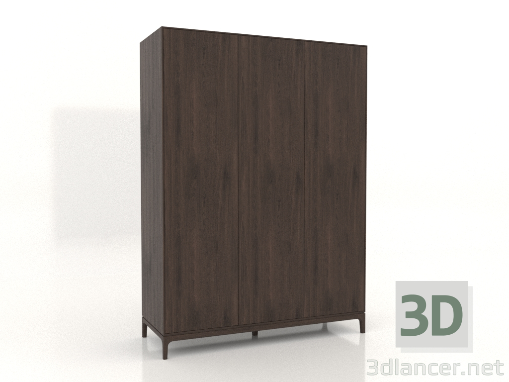 3D Modell Kleiderschrank FARGO 1600 x 600 x 2200 mm (dunkle Eiche) - Vorschau