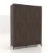 3D Modell Kleiderschrank FARGO 1600 x 600 x 2200 mm (dunkle Eiche) - Vorschau