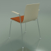 3d model Chair 3935 (4 metal legs, front trim, with armrests, white birch) - preview