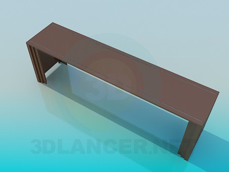3D Modell Einem langen schmalen Tisch - Vorschau