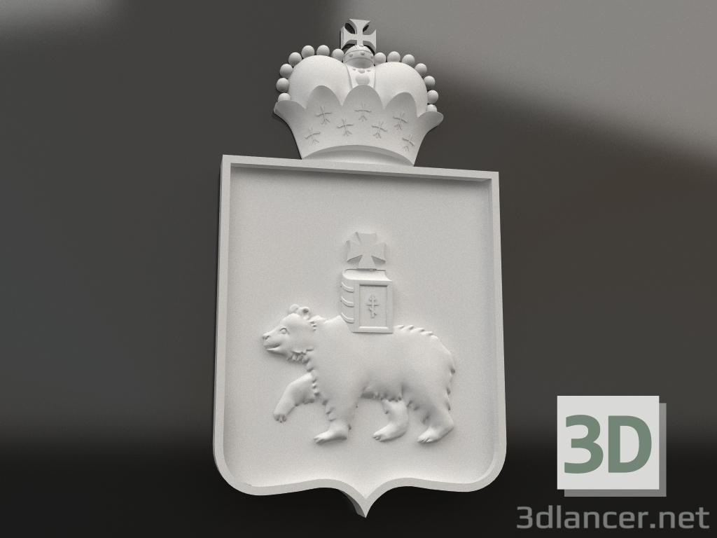 3d model Elemento decorativo de yeso DE 073 (661x365x56) - vista previa