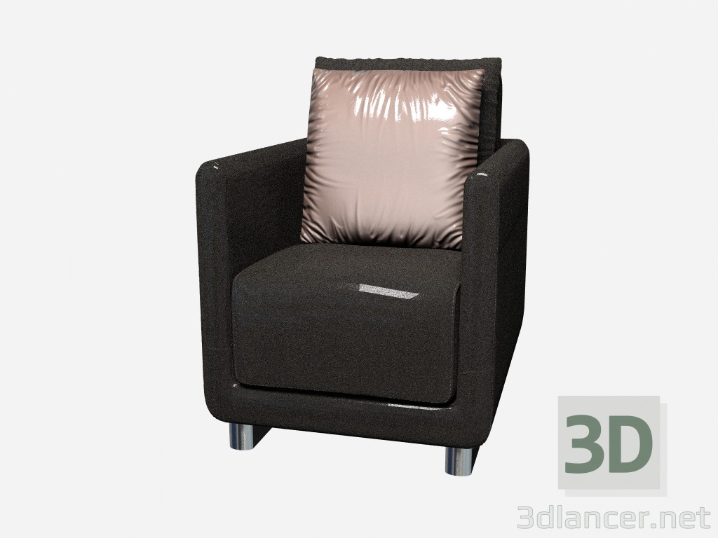 modèle 3D Grand fauteuil avec tissu d’ameublement accoudoirs Giordano - preview