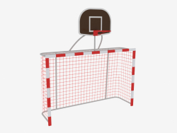 Obiettivo mini-calcio con canestro da basket (7908R)