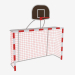 Modelo 3d Objetivo do mini-futebol com cesta de basquete (7908R) - preview