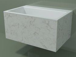 Wall-mounted washbasin (02R142302, Carrara M01, L 72, P 48, H 36 cm)