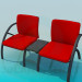 3d model Upholstered bench with stand in the middle of the bench - preview