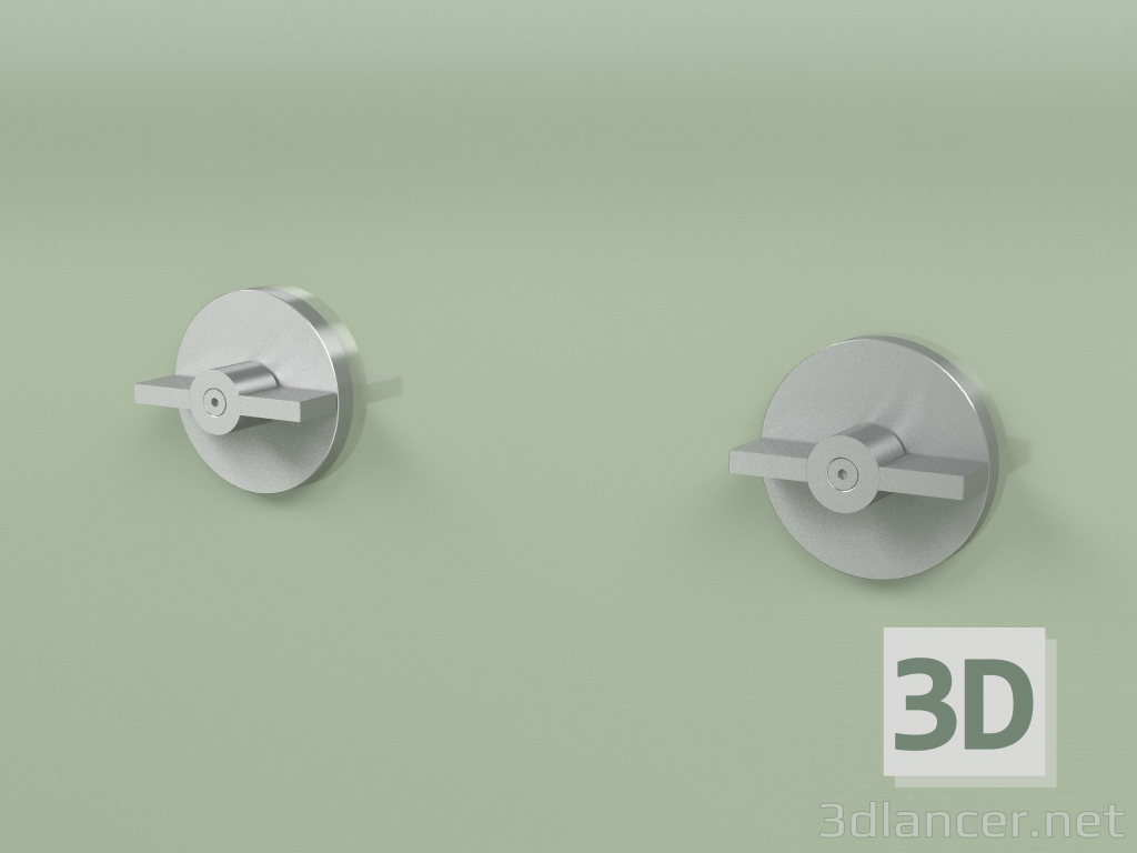 modèle 3D Ensemble mural de 2 vannes d'arrêt mélangeuses (19 63 V, AS) - preview