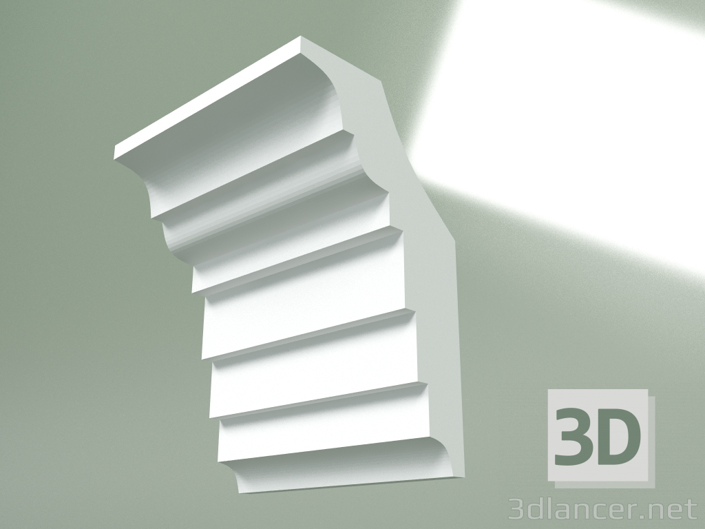 modello 3D Cornicione in gesso (zoccolo a soffitto) KT389 - anteprima