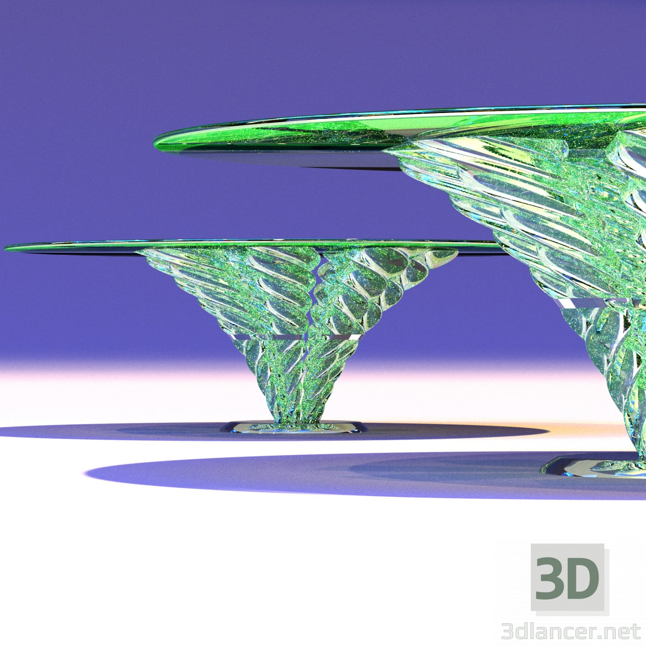 Tisch aus Glas 3D-Modell kaufen - Rendern