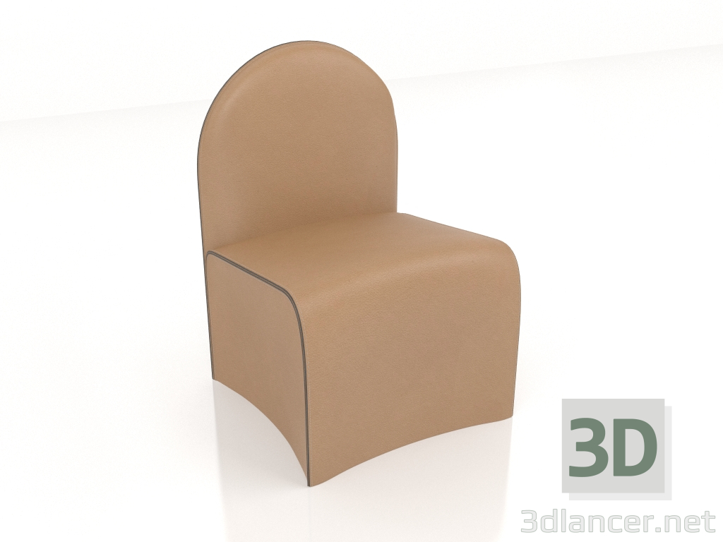 3d model Pouffe with back (ST712) - preview