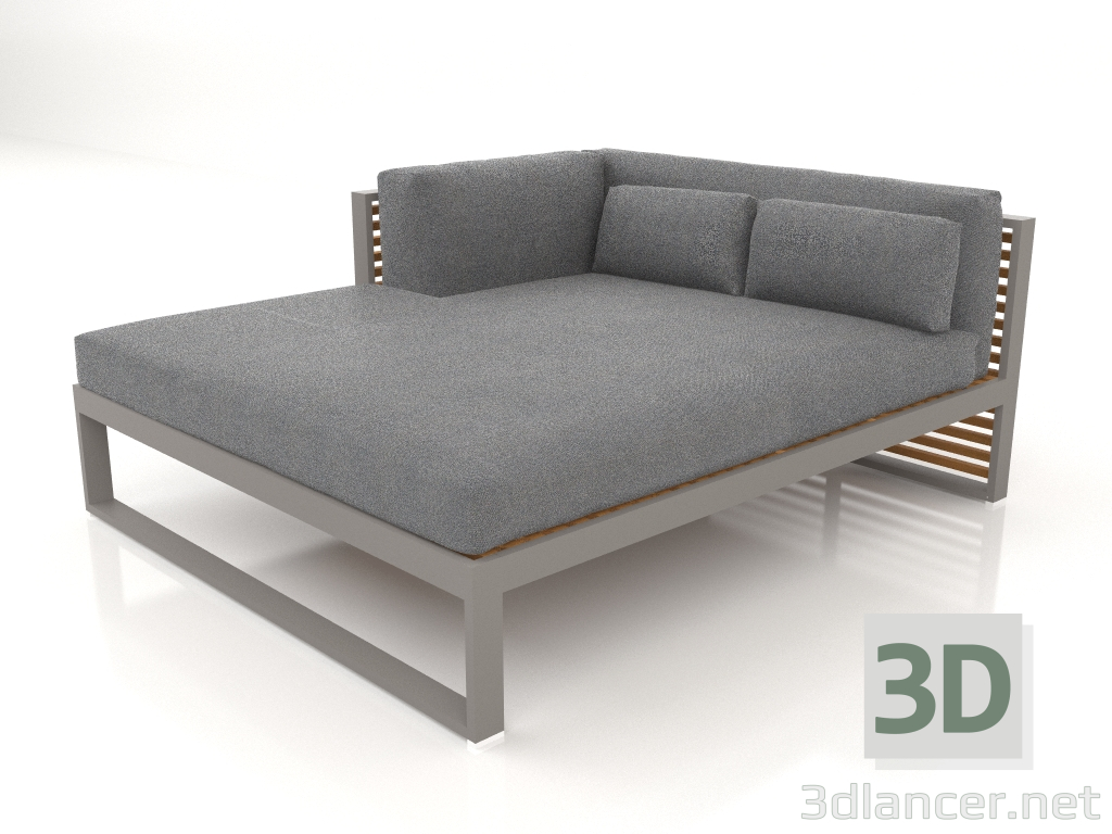 modèle 3D Canapé modulable XL, section 2 gauche, bois artificiel (gris quartz) - preview